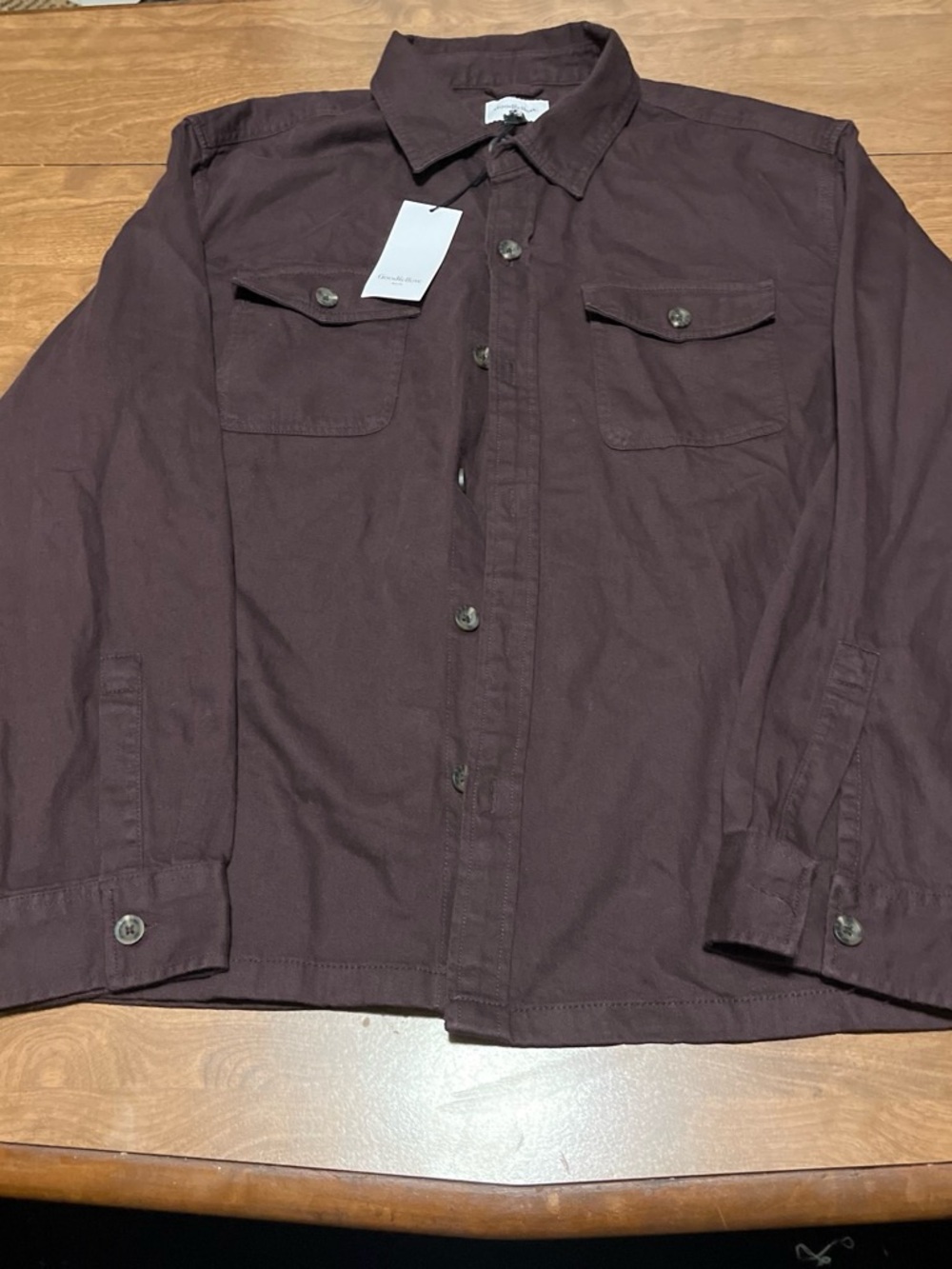Goodfellow & Co Men's Button-Up Shirt Jacket in Deep Brown